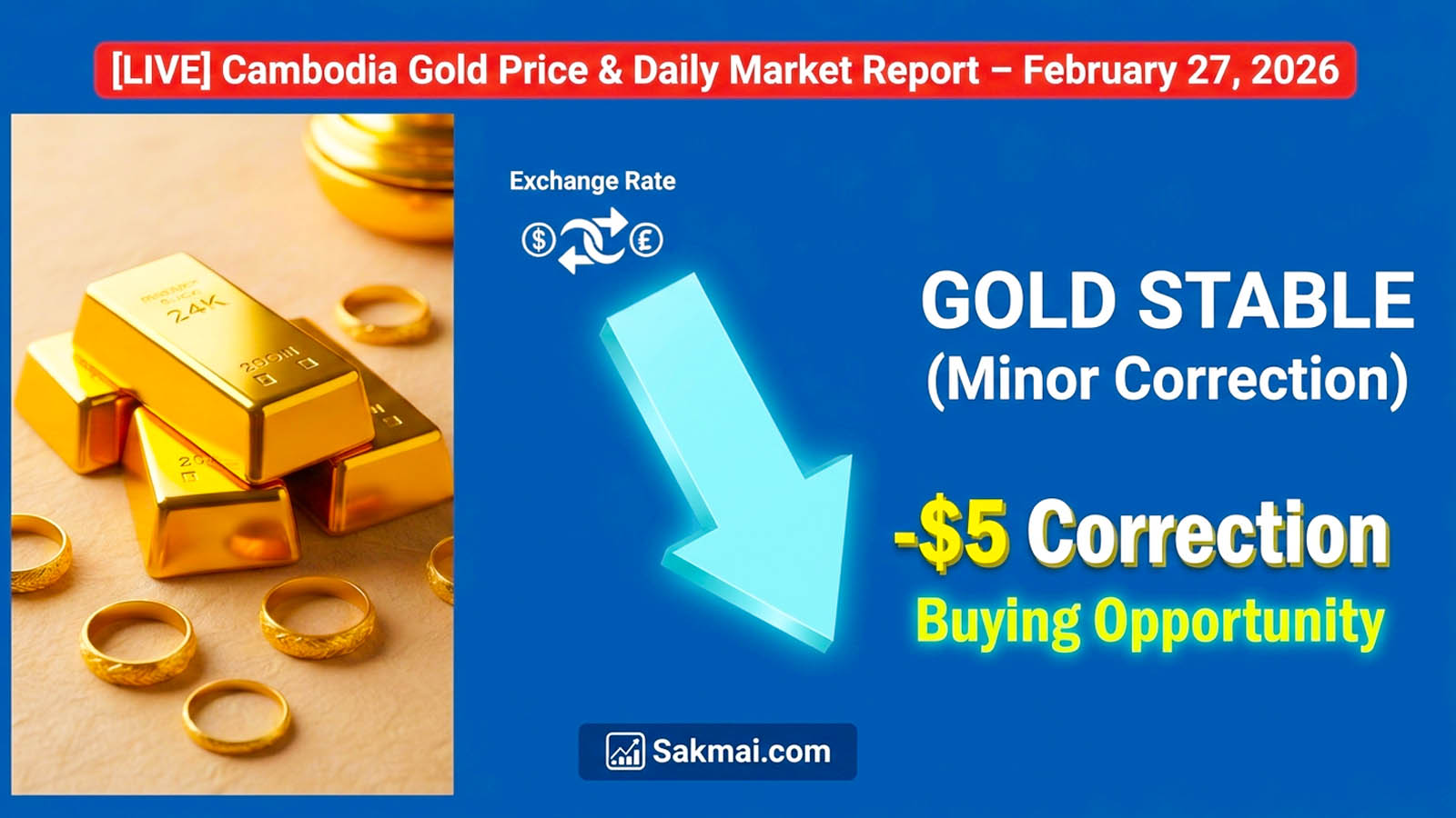 Cambodia Gold Price and Daily Market Report – February 27, 2026
